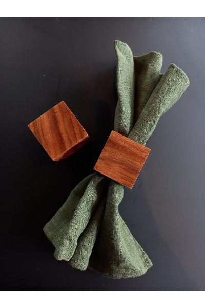 Square Napkins rings - wood